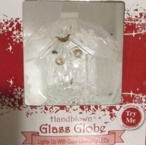 Handblown Glass Globe with LED Lights